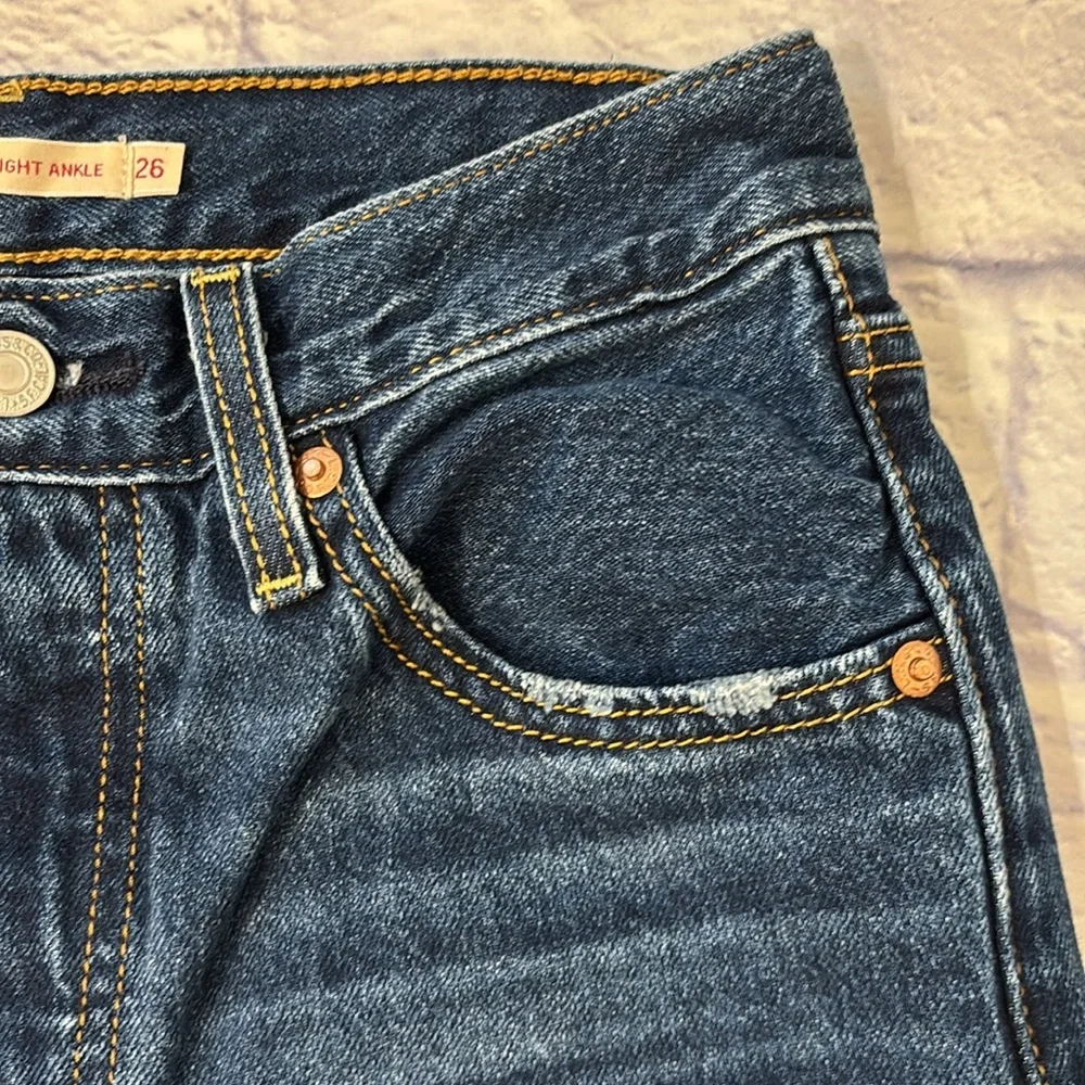 Levi’s Premium Denim Ribcage Straight Ankle High Waisted Denim Jeans Size 26